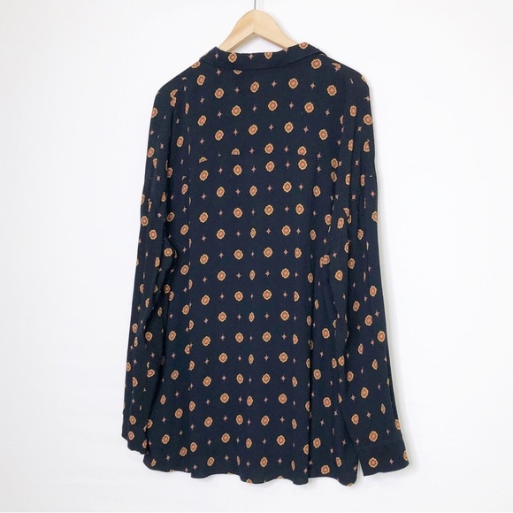Free people black, printed button down shirt - Picture 11 of 12